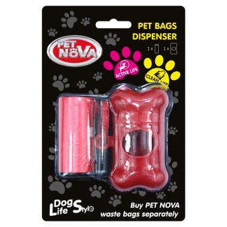 PET NOVA higieniniai maišeliai su raudonu dėklu