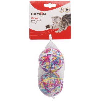 CAMON katėms 2 siūlų kamuoliukai su varpeliu 6cm CAMON katėms 2 siūlų kamuoliukai su varpeliu 6cm