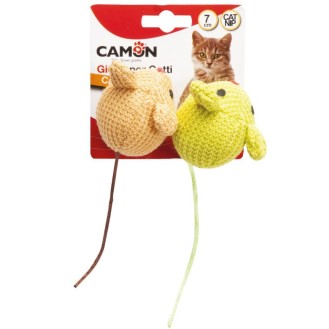 CAMON katėms megztos 2 pelės su katžole 7cm CAMON katėms megztos 2 pelės su katžole 7cm