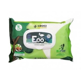 CROCI Eco Wipes Almond&SheaButter drėgnos servetėlės su migdolais 30vnt 20x30cm