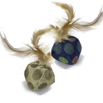 CROCI kačių kamuoliukas su plunksna ir katžole 7cm 2vnt