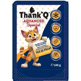 THANK'Q Pouch konservas katėms su vištiena ir kepenimis 100gx24vnt THANK'Q Pouch konservas katėms su vištiena ir kepenimis 100gx24vnt