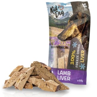 KIDDOG 100% liofilizuotos ėrienos kepenys 50g (100)