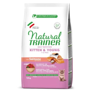 NATURAL TRAINER Cat Kitten Salmon kačiukams su lašiša 1.5kg (6)