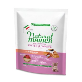 NATURAL TRAINER Cat Kitten Salmon kačiukams su lašiša 0.3kg
