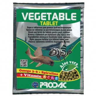 PRODAC VEGETABLE TABLET tabletės veg. dugninėms žuvims 12g (24)