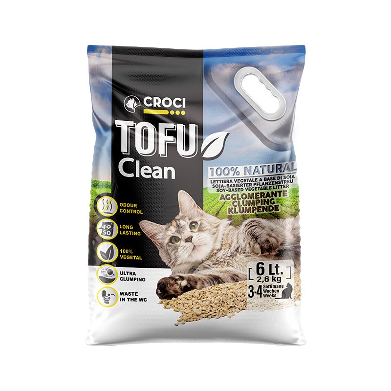 CROCI TOFU CLEAN ekologiškas kraikas katėms 6l 2.6kg